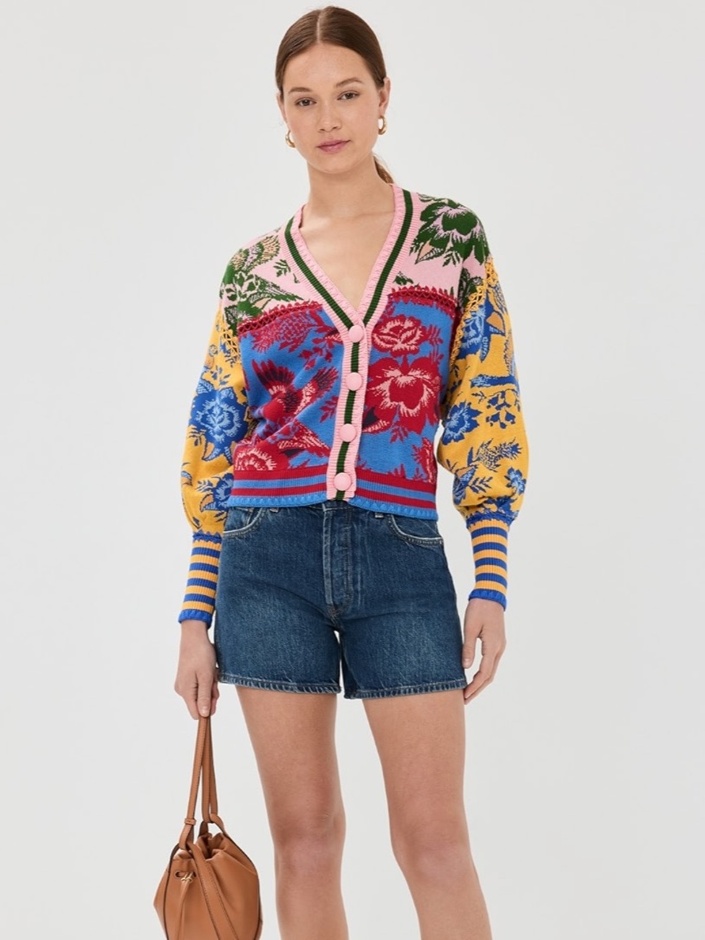 NWT FARM Rio Floral De Renda Patch Knit Cardigan S - Picture 2 of 8